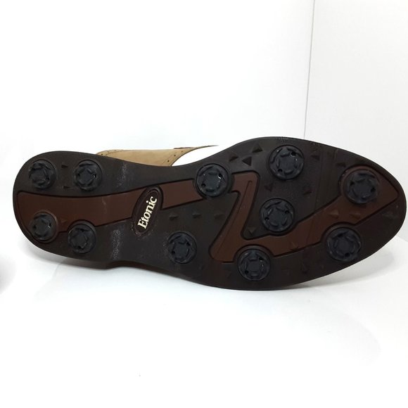 Etonic Stabilites Womens Golf Shoes Size 9 M Cleats Saddle Brown/Tan White - Picture 6 of 6
